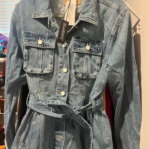Denim Jacket with Belt